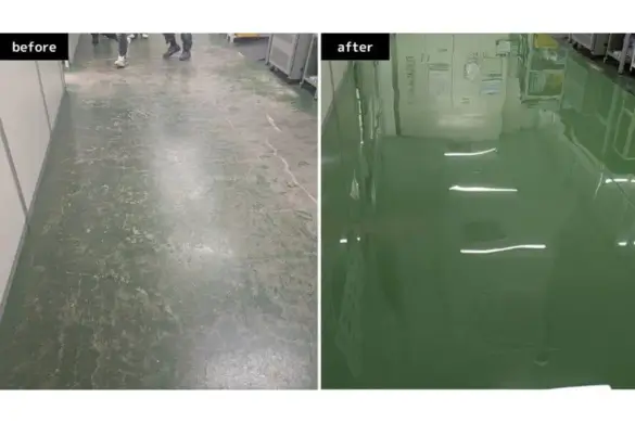 印刷工場に施工された厚膜型エポキシ樹脂系塗床