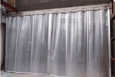工場ビニールカーテン倉庫への風対策