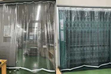 工場ビニールカーテン冬も寒さ対策の保温事例